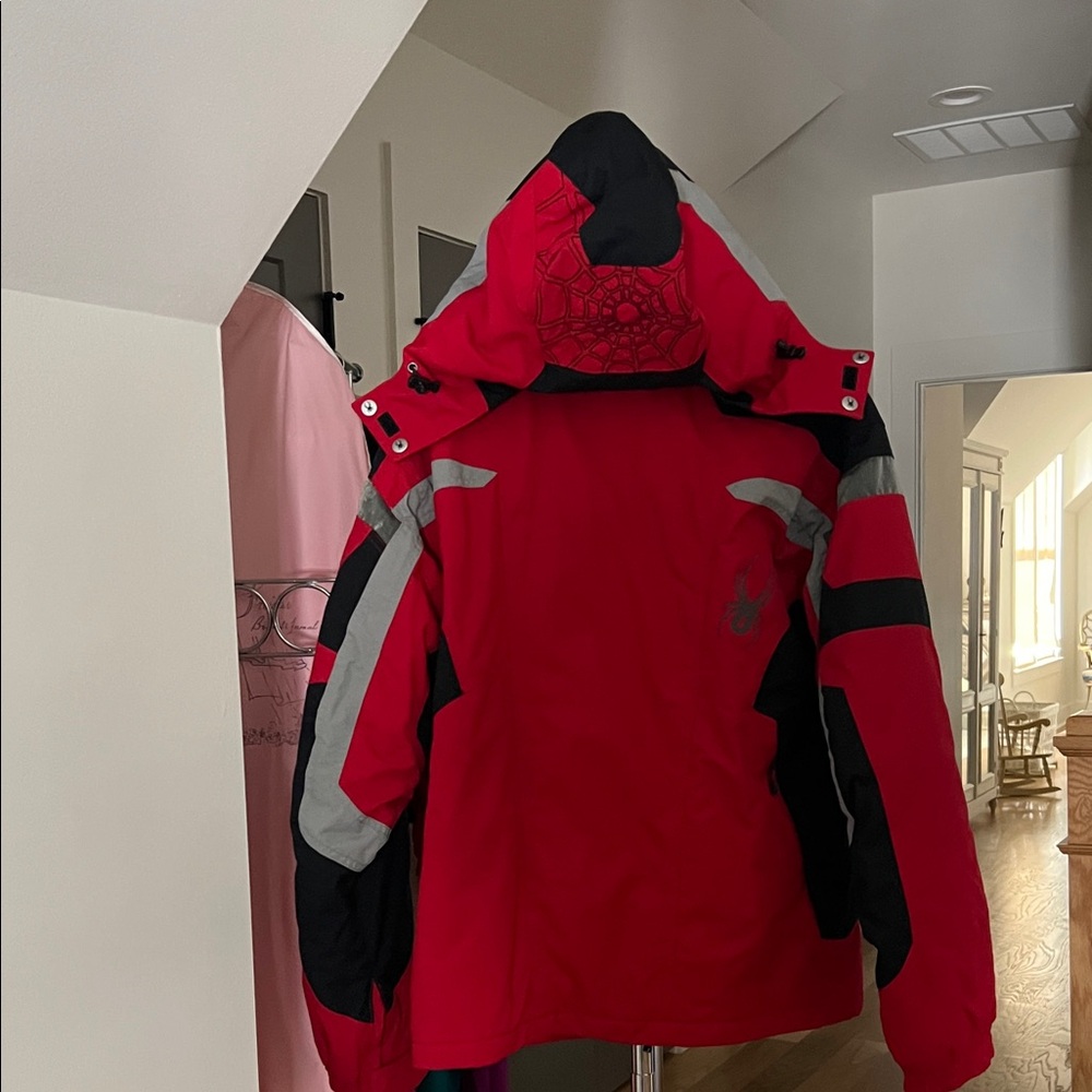 Spyder children’s Red and Black Ski Jacket/parka size 18 or women’s extra small - Picture 3 of 10
